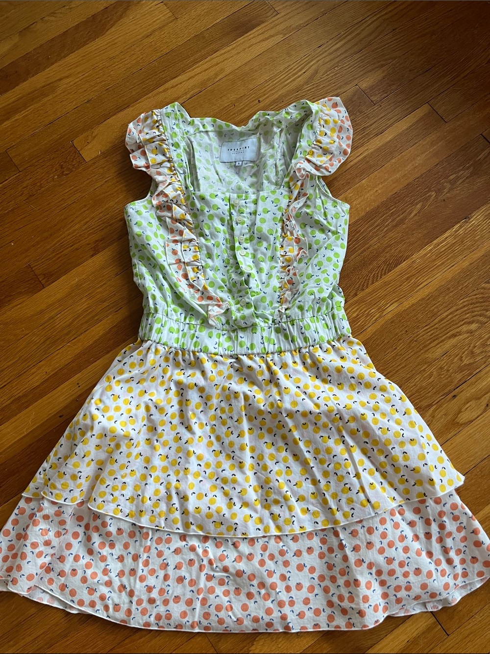 Rochelle Behrens Ruffle Tiered Citrus Dress